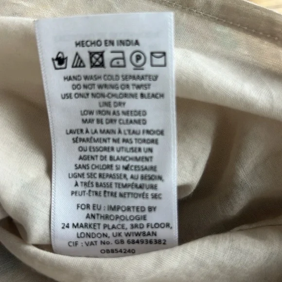 Anthropologie multicolor 100% cotton skirt size 6 - Picture 7 of 7